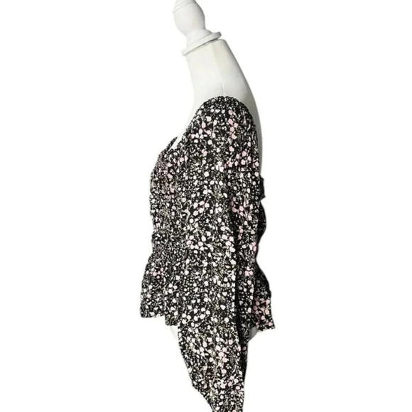 J. Crew Puff-sleeve drapey crepe top in fall garden floral in Size : Large - Picture 5 of 8